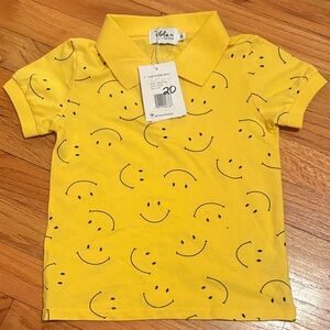 Lola + The Boys Yellow Smiley Face Shirt